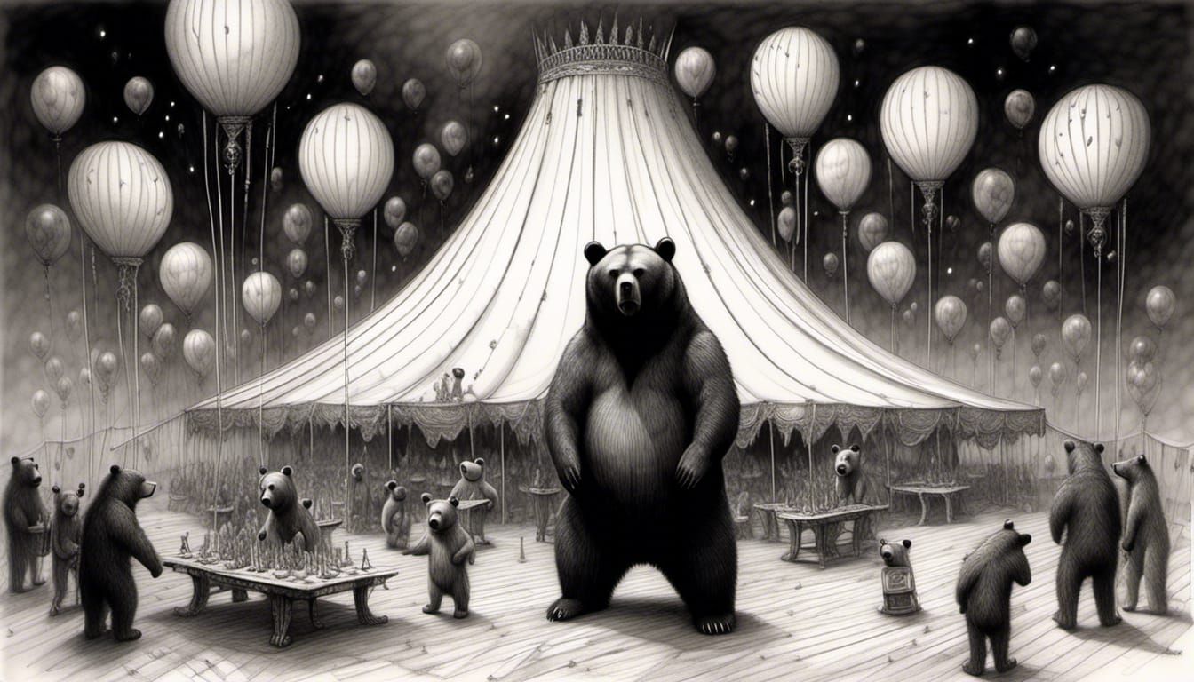 Bear in the Big Top: A Dark Fantasy Drawing