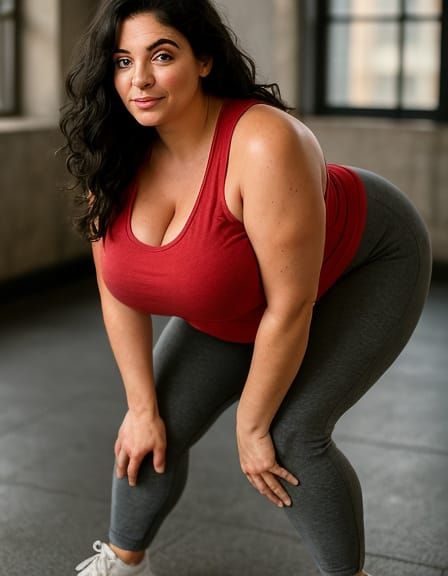 Woman Exercising in Golden Hour Lighting: High Fashion Photo