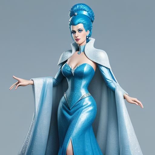 Marge Simpson as Emma Frost with Blue Hair