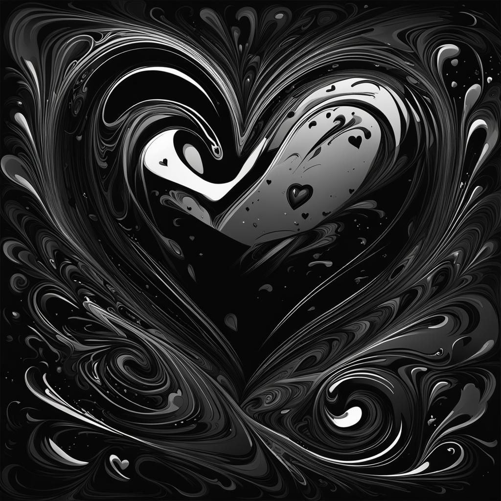 Black Valentine's Day Painting in Picasso Style