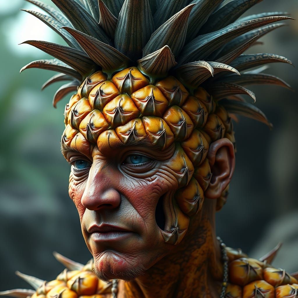 Weird Pineapple Man Fantasy Art