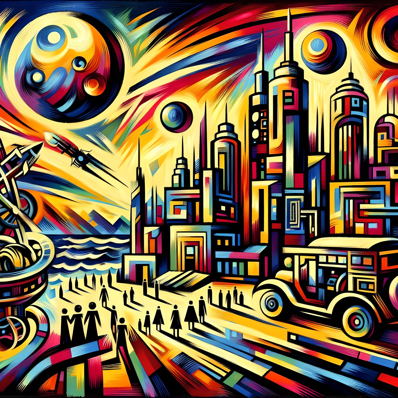 Pluto Colony in Bold Expressionist Style