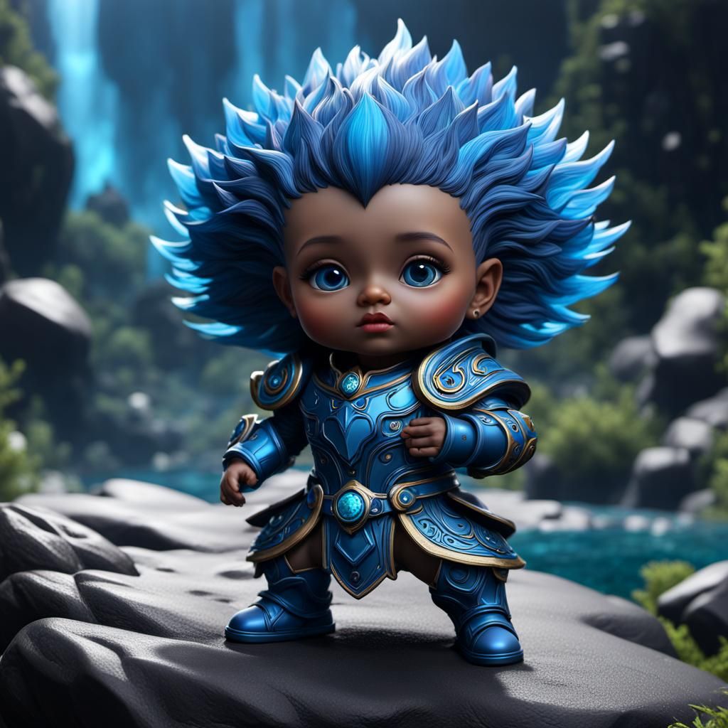 Colorful Baby Bobblehead in Detailed Digital Art