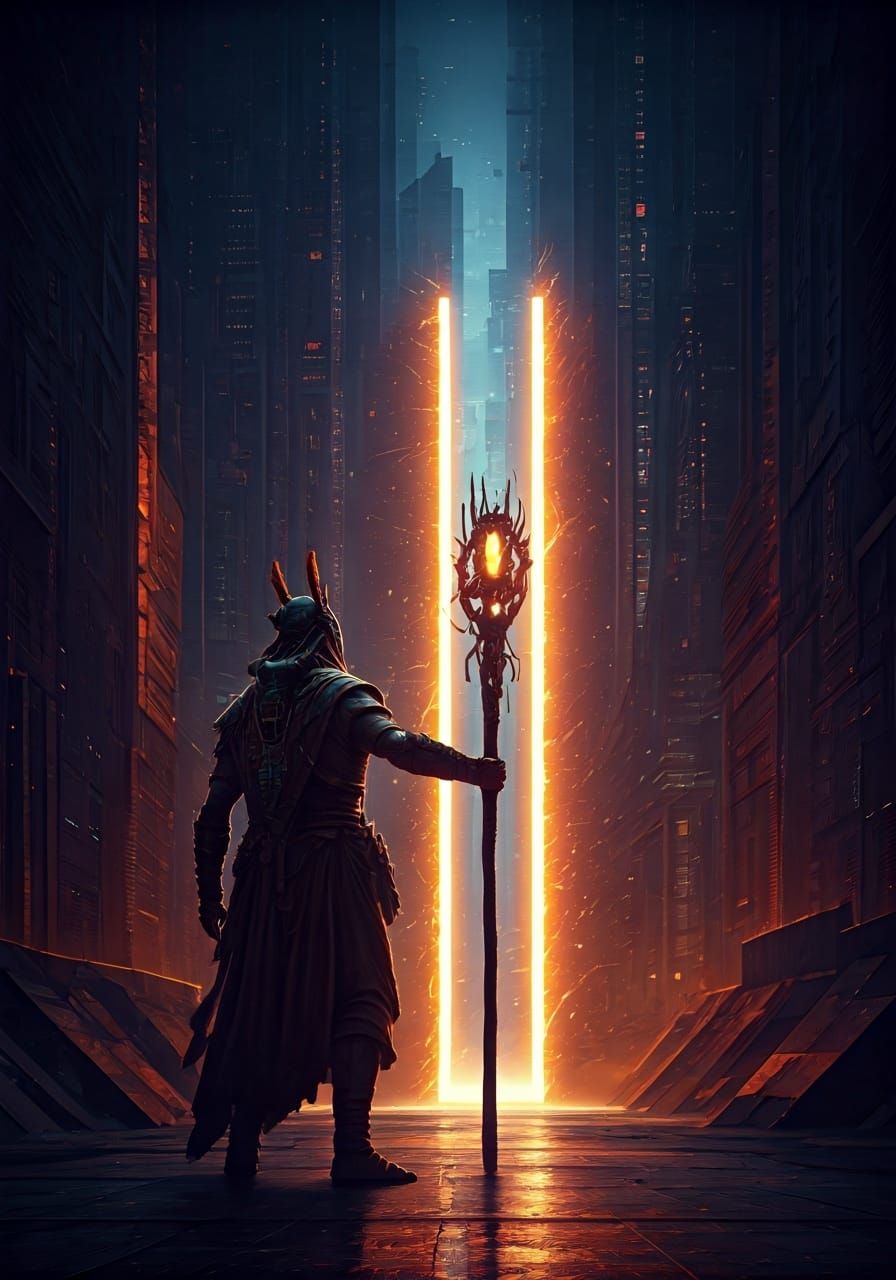 Cyberpunk Shaman Opens Portal to Another Dimension