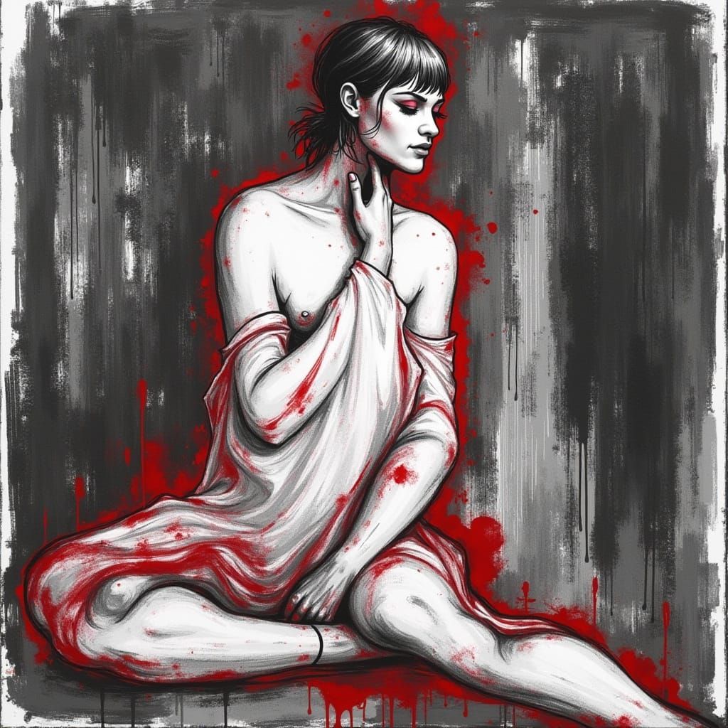 Contemplative Abstract Figure in Dramatic Lighting