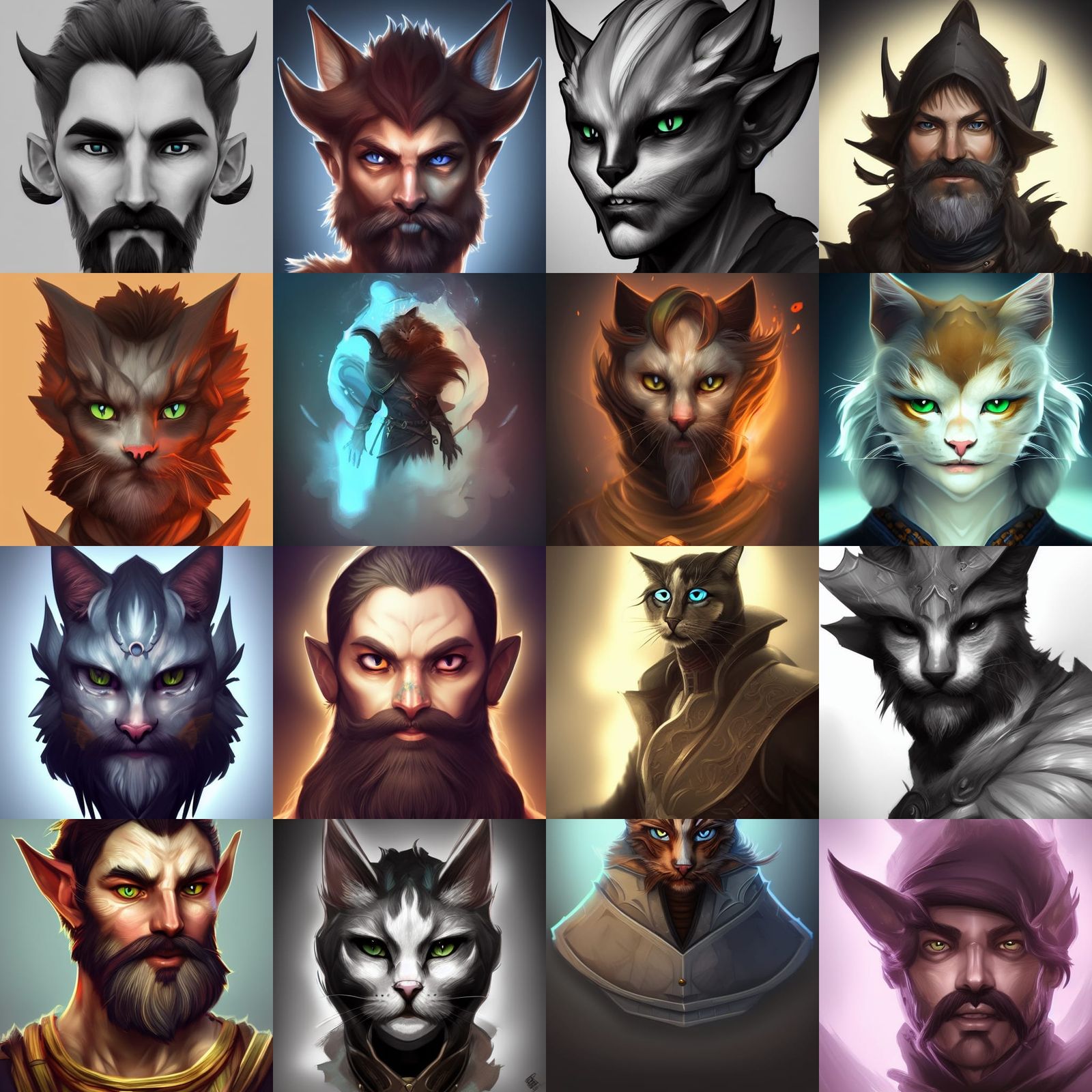 Half-Cat Samurai Portrait in 8k Resolution