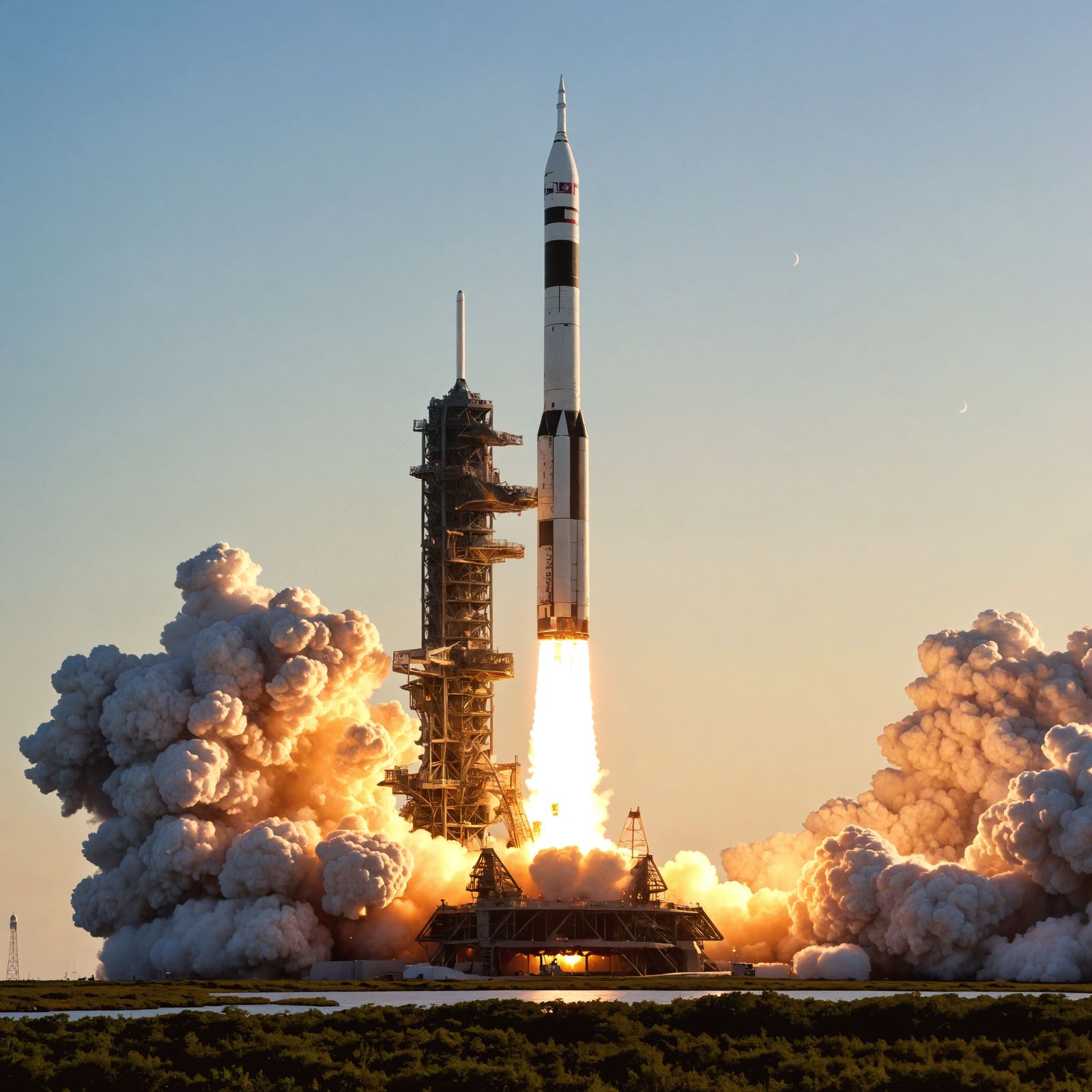 Saturn V Rocket Launch at Cape Canaveral