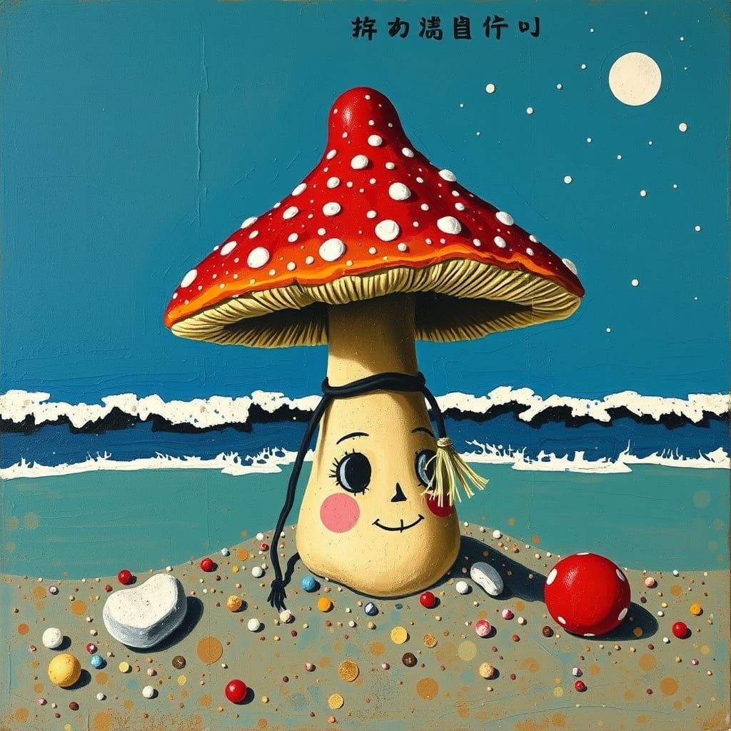 Nutcracker with Mushroom Head on Gritty Canvas