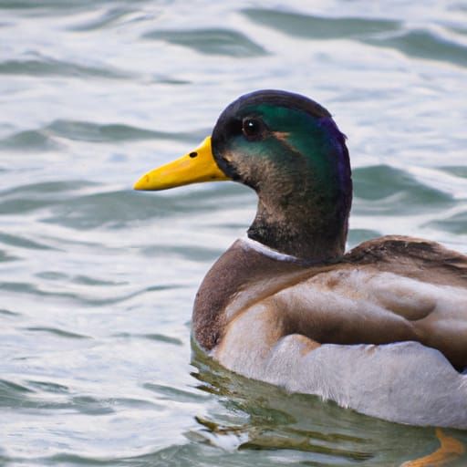 Majestic Wild Duck Swimming