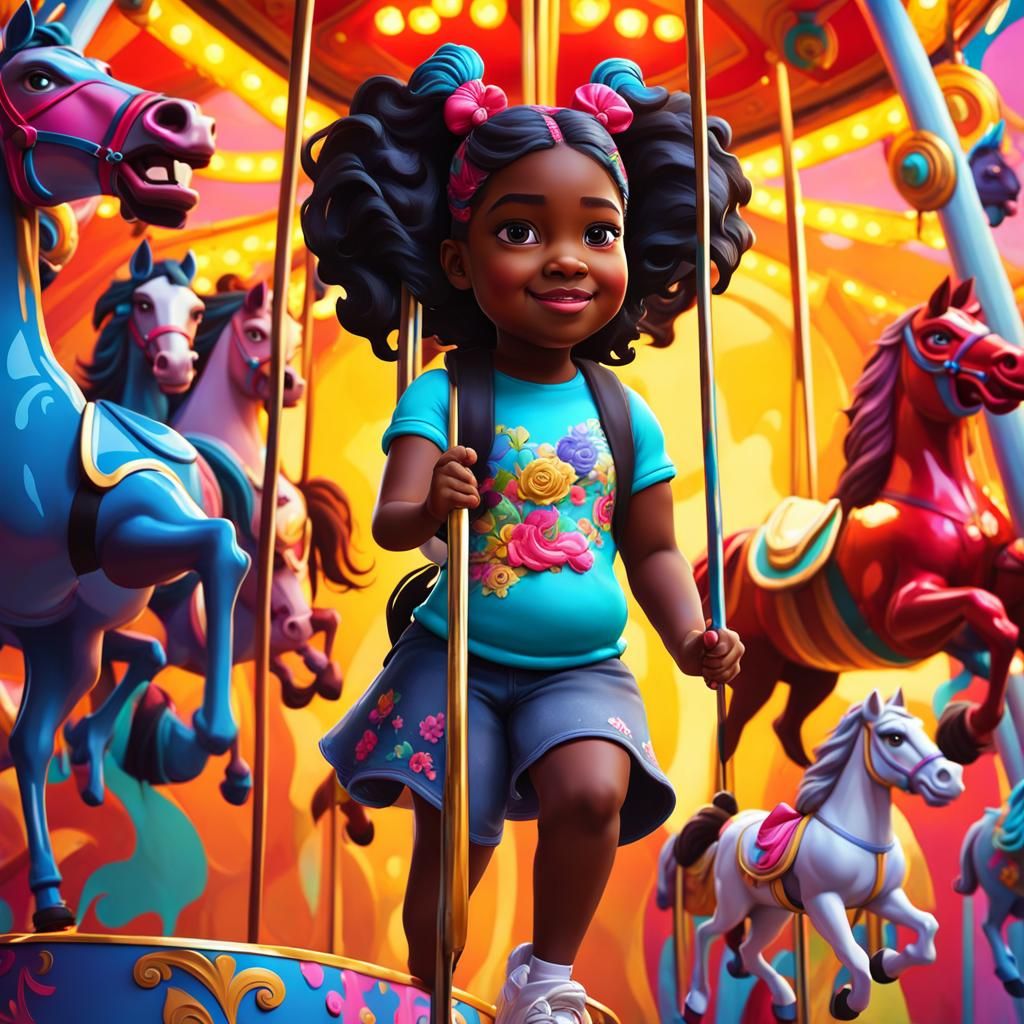 Carousel Ride: Graffiti Art of Young Girl