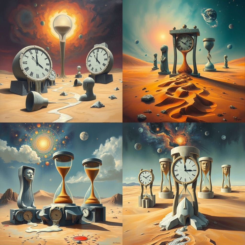 Surreal Desert: Melting Clocks and Galactic Sands
