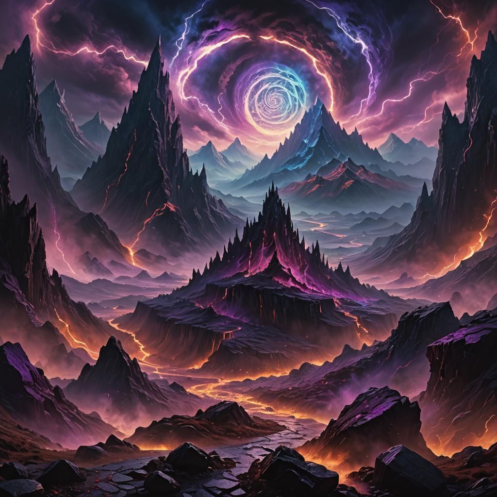 Demonic Landscape in a Dark Fantasy Universe
