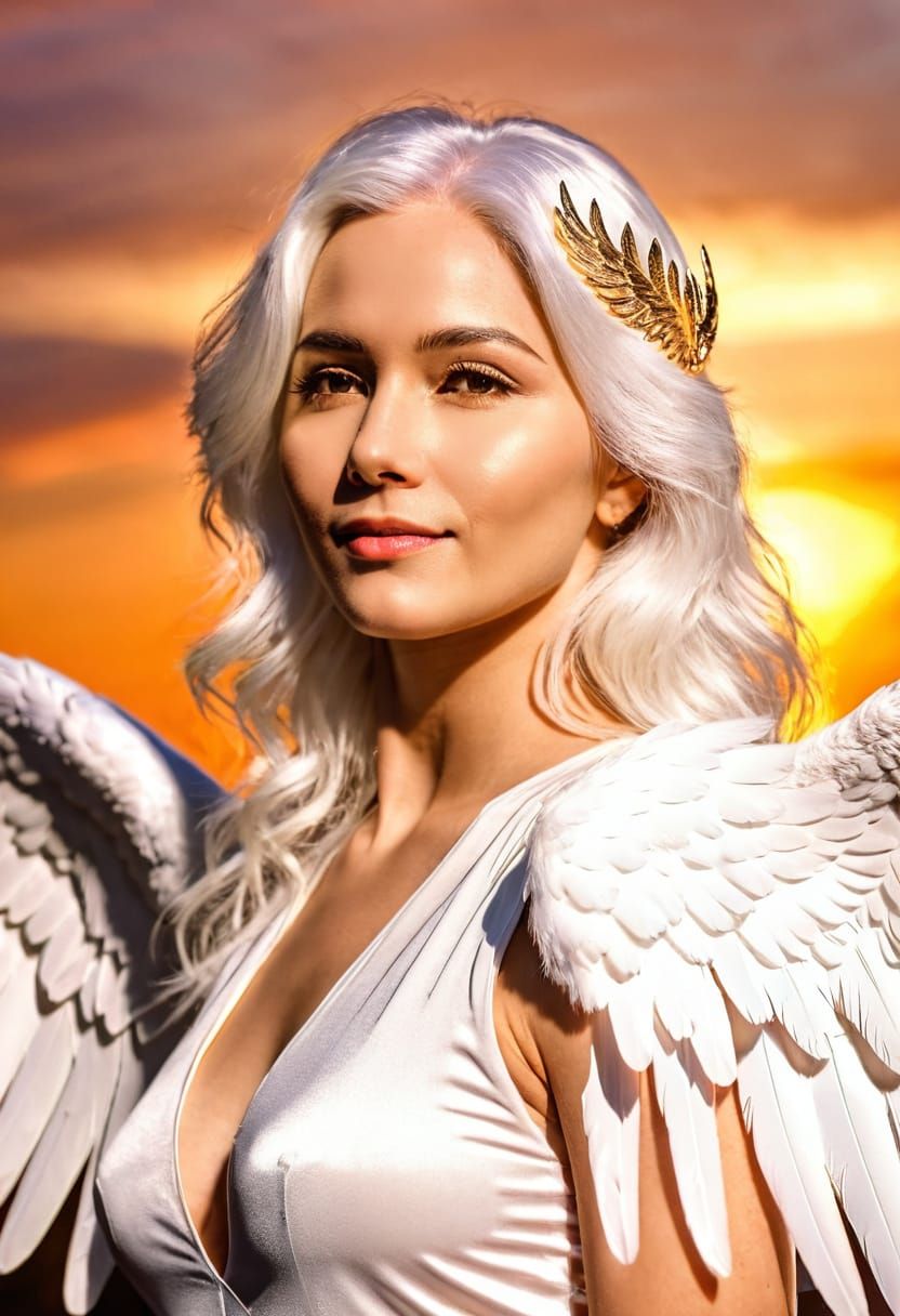 Divine Angel Portrait in Soft Golden Light