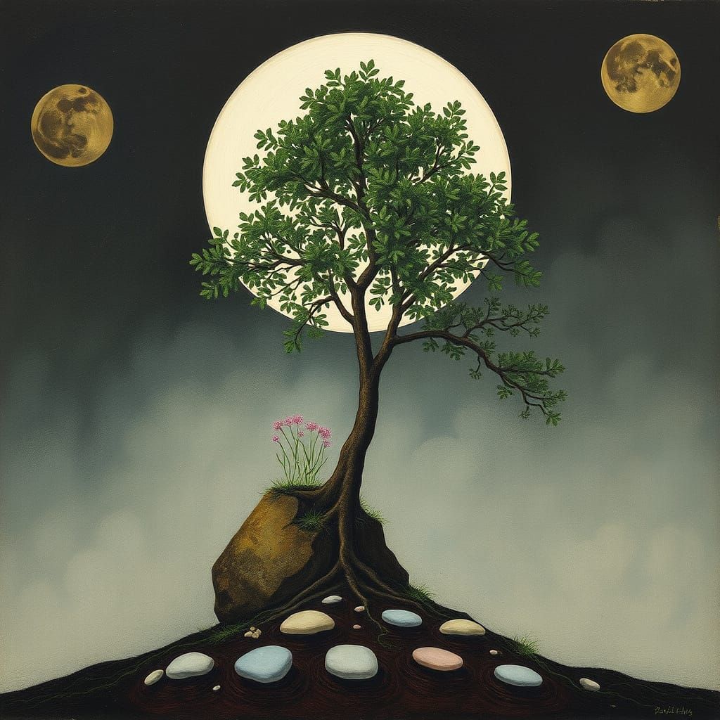 Ethereal Figure in Nature, Surrealist Style