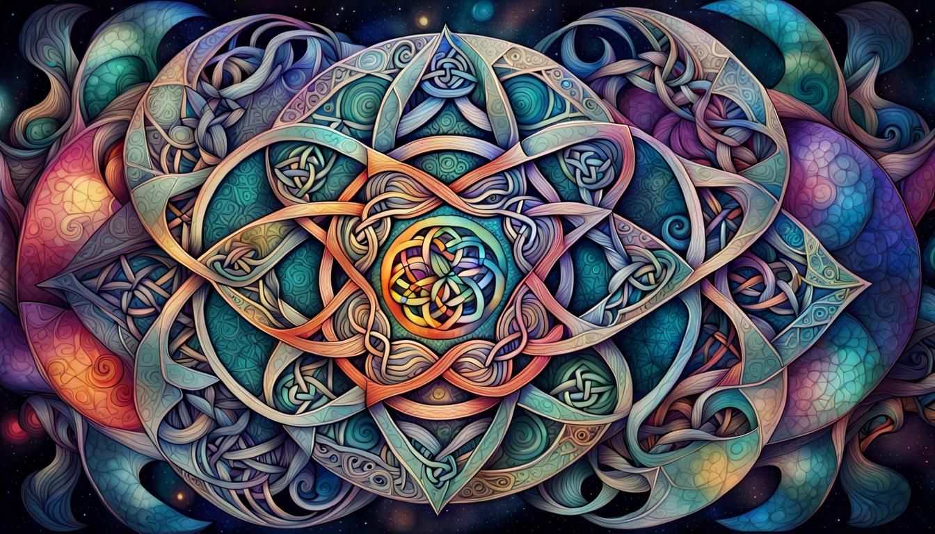 Ethereal Celtic Love: Sacred Geometry in Mixed Media