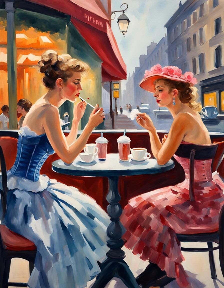 Impressionist Gouache: Women's Date Night Out