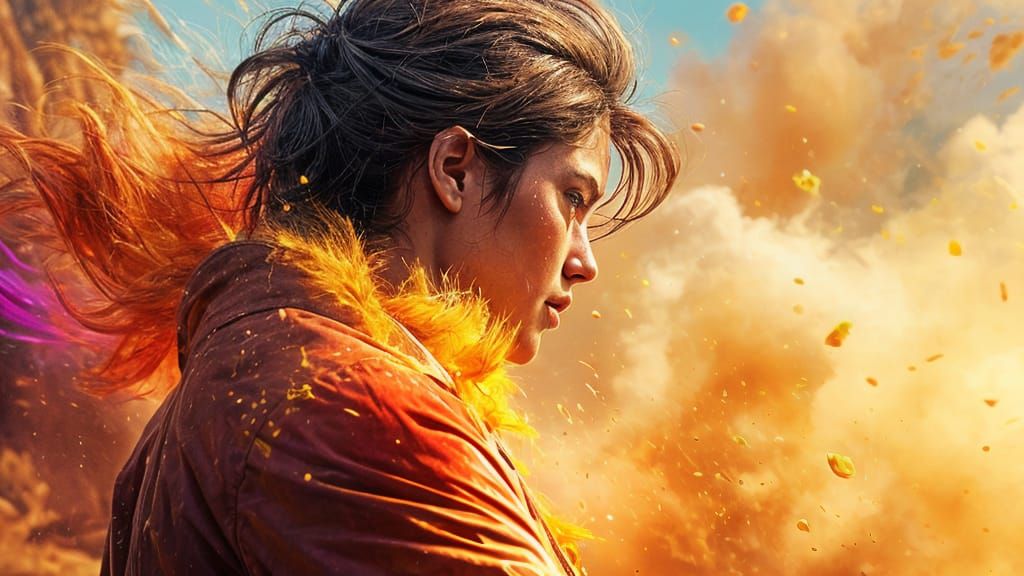 Hyperrealistic Dust Particles in Colorful Light