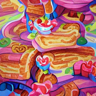 French Toast in a Vibrant Candyland Wonderland