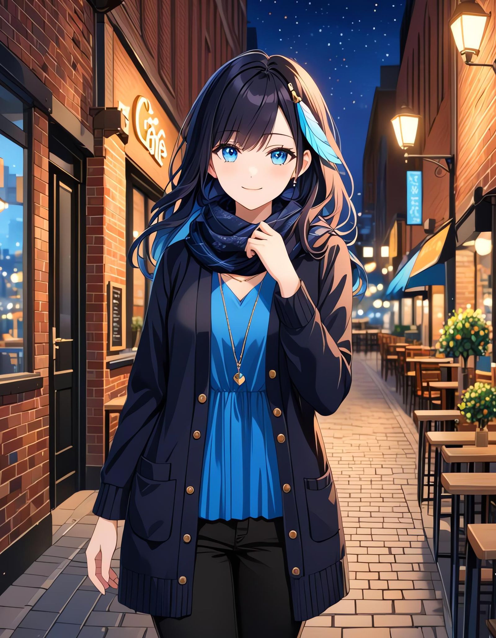 Girl with Feather Hair Ornament in Cel Shading