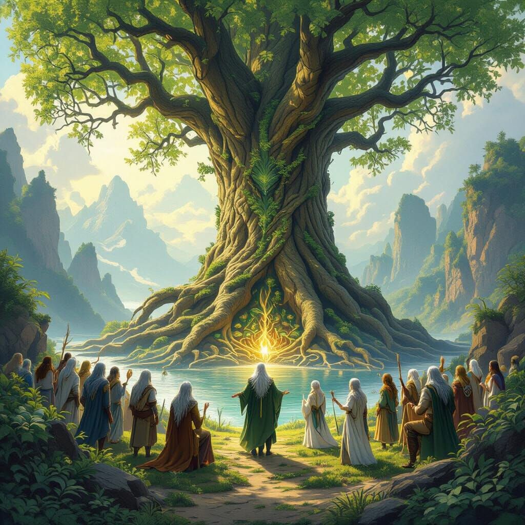 Epic Fantasy Forest Dawn Ritual