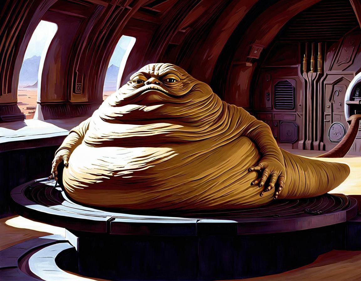 Jabba the Hutt in His Tatooine Palace