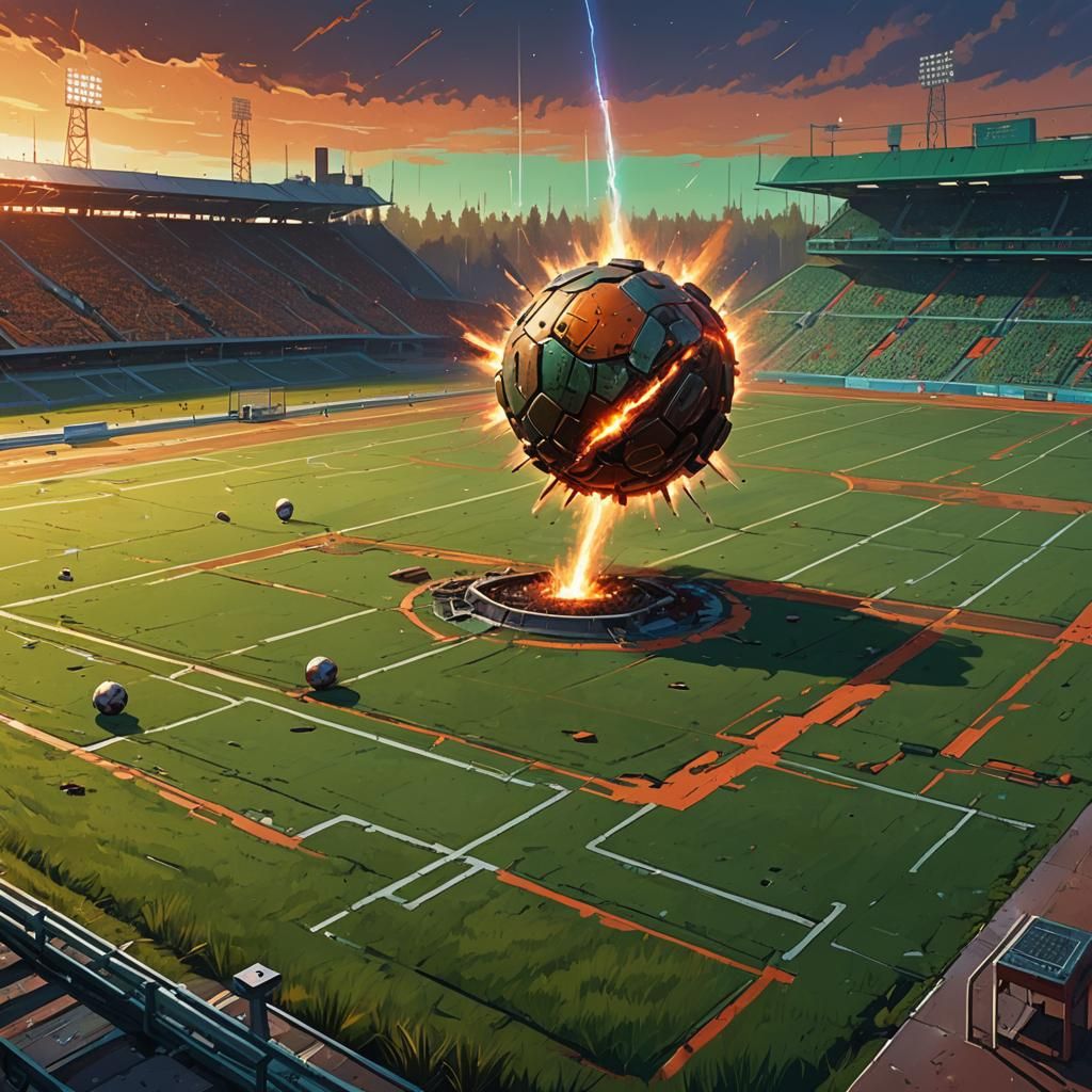 Meteor Impact on Football Stadium Pitch