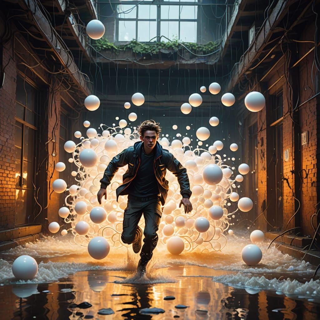 Sci-Fi Escape: Neon Energy in Abandoned City