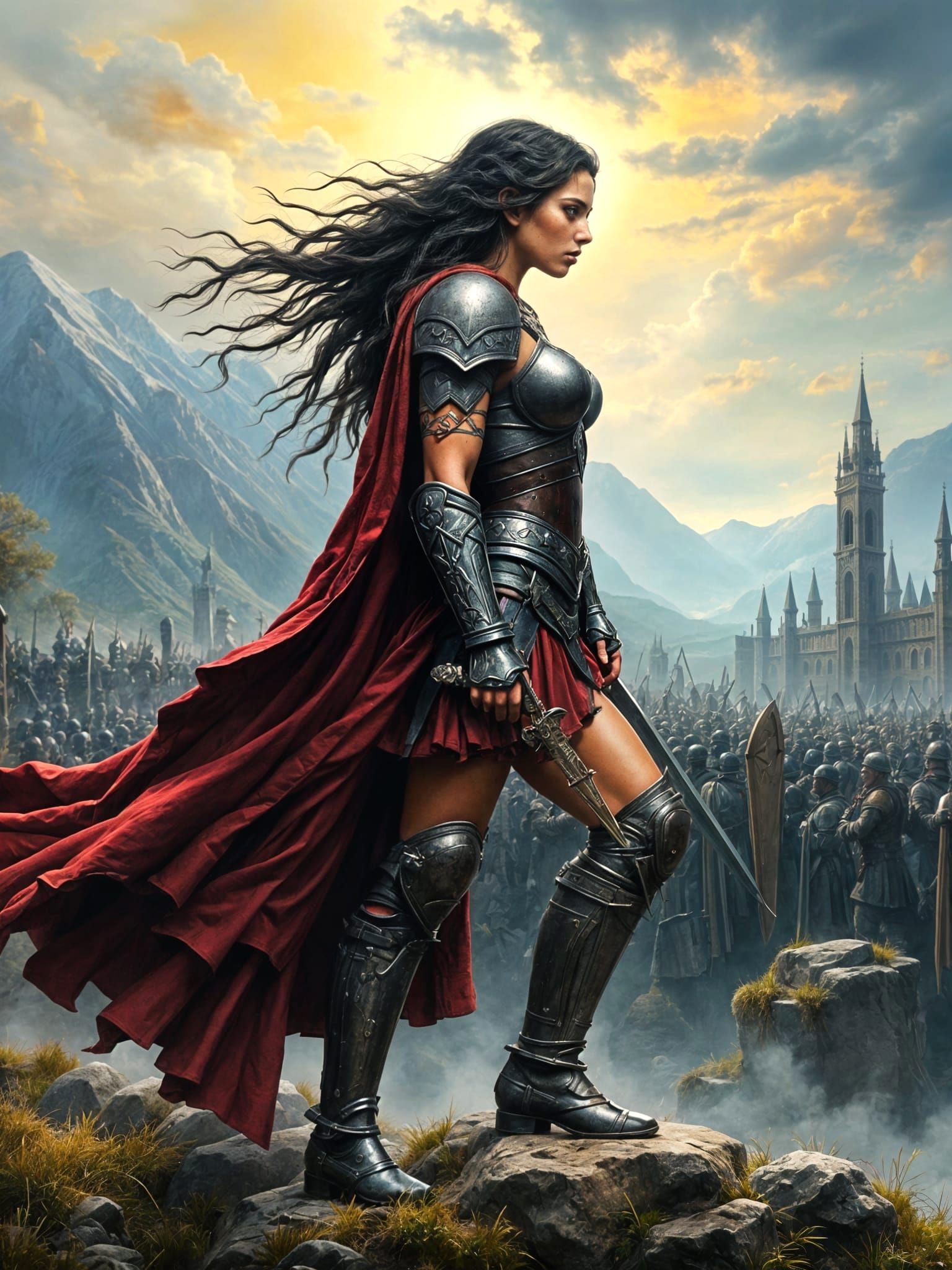 Cyberpunk Latina Warrior Empowers Her Troops