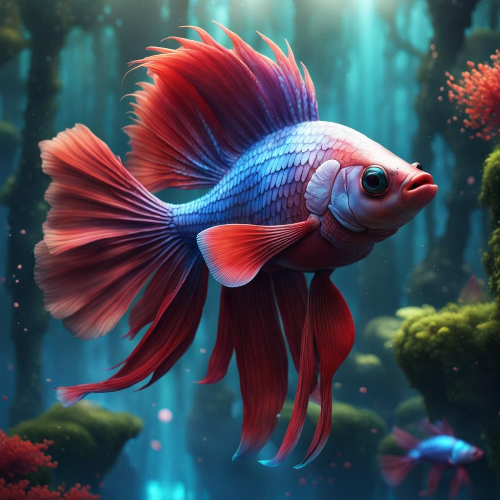Siamese Fighting Fish in Fantasy Forest