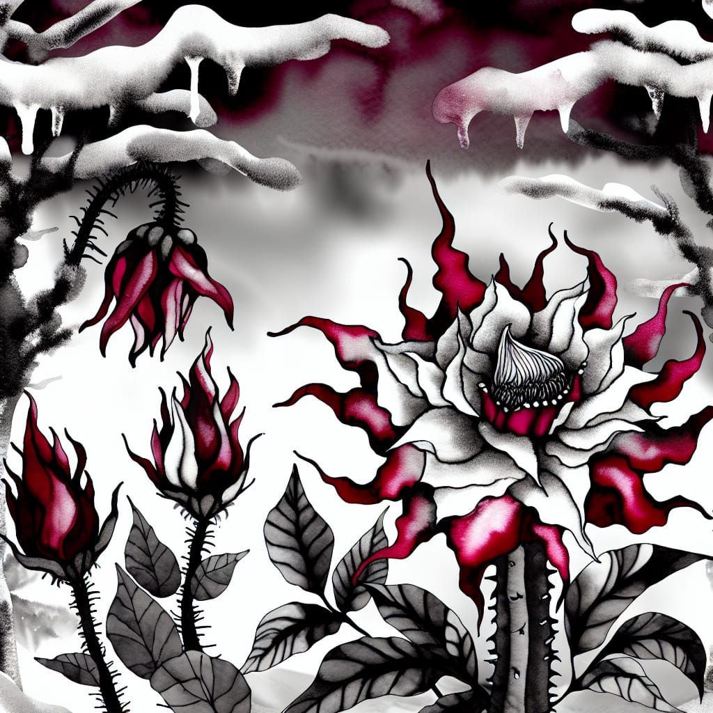 Gothic Exotic Flower in Victorian Rose Garden