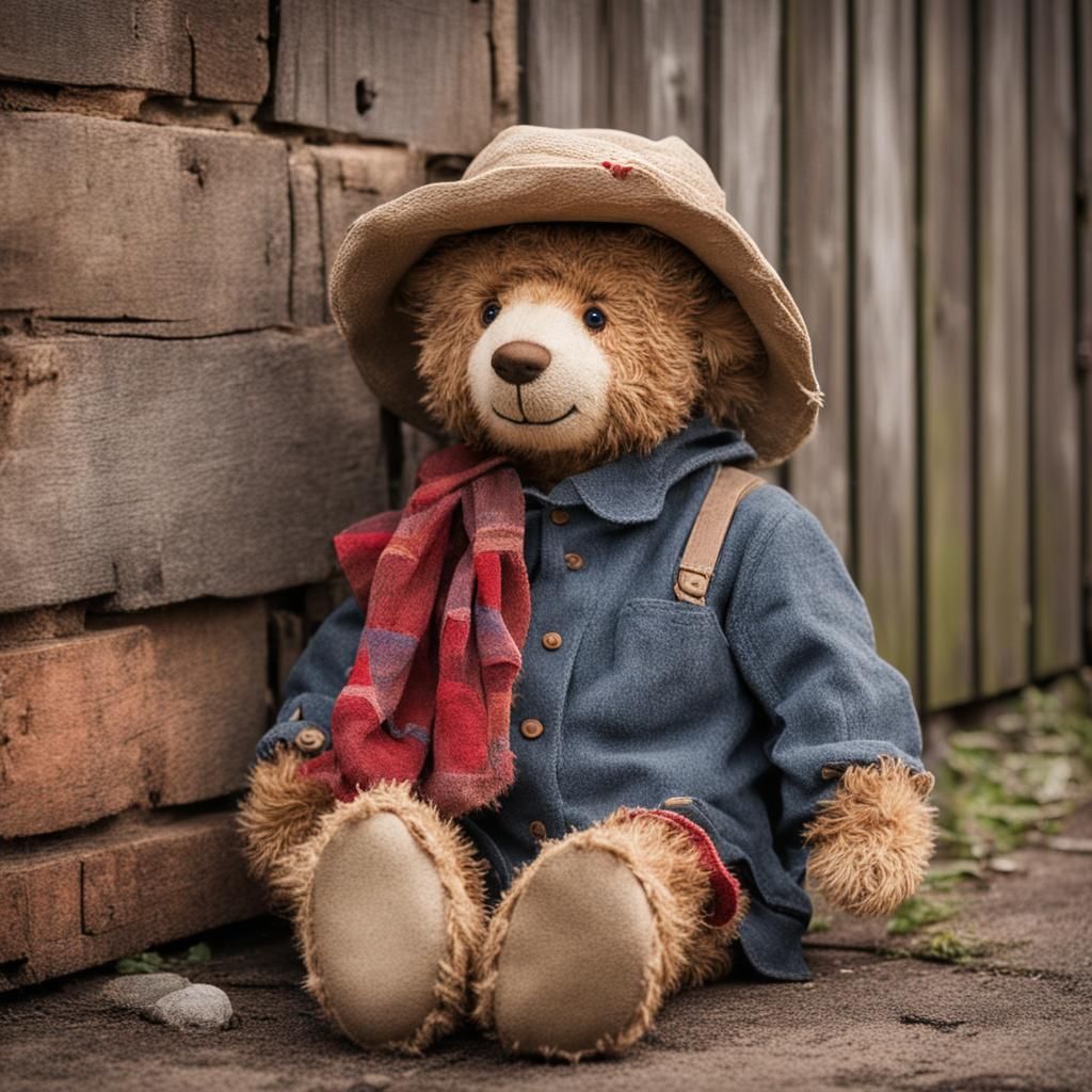 Ragged Teddy Bear Well-Loved by a Child