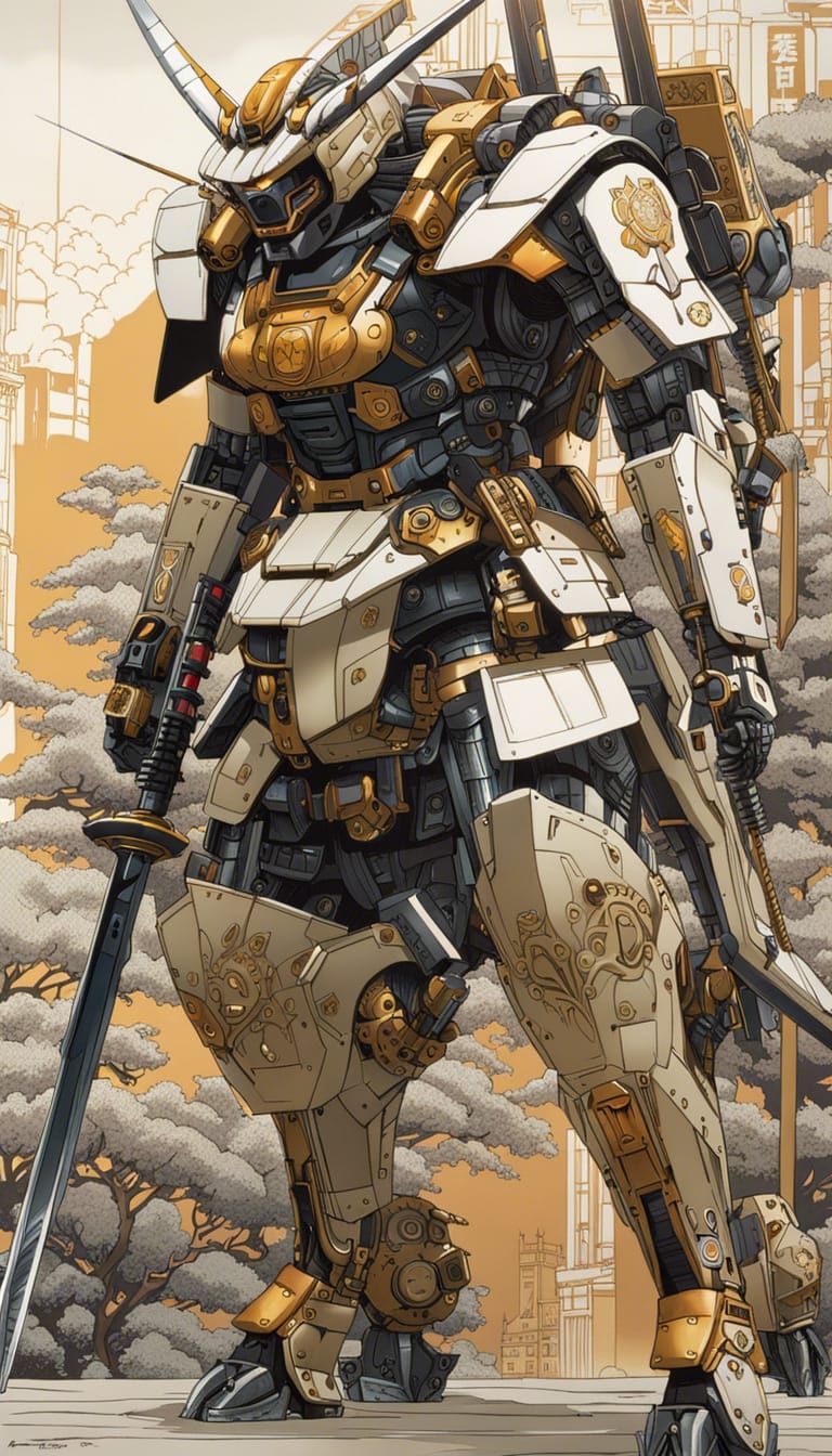 Futuristic Samurai Mech Suit