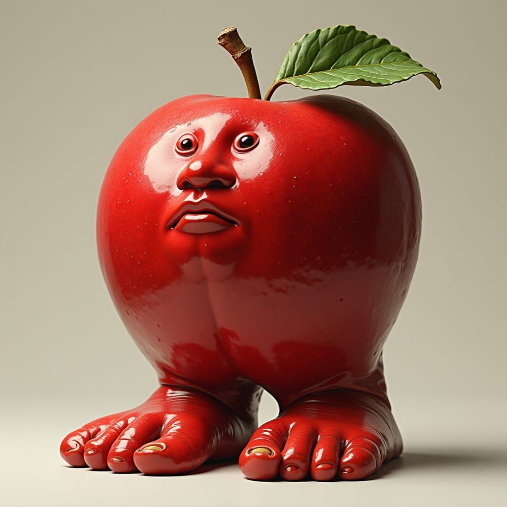 Classical Greek Apple Statue with Realistic Feet