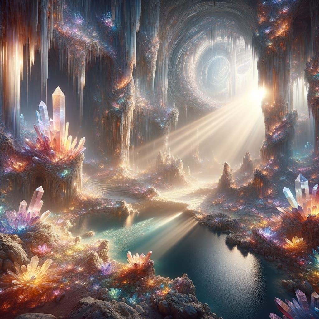 Crystal Cave Shimmers with Rainbow Light