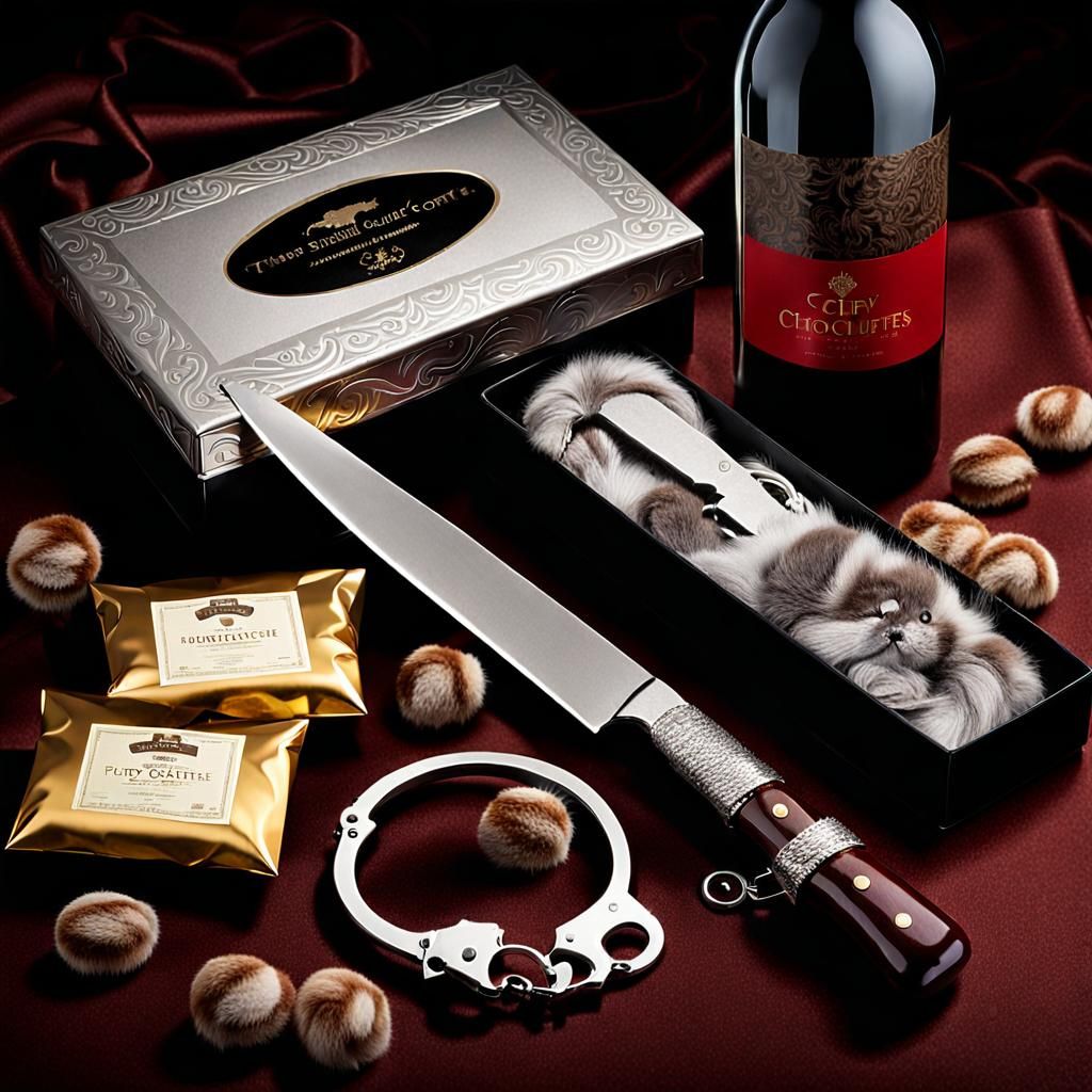 Intriguing Still Life with Silver Knife and Wine