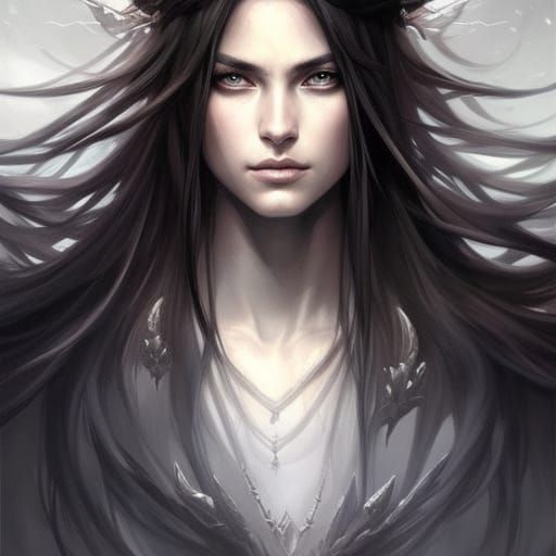 Female Fantasy Warrior Portrait in Digital Painting Style