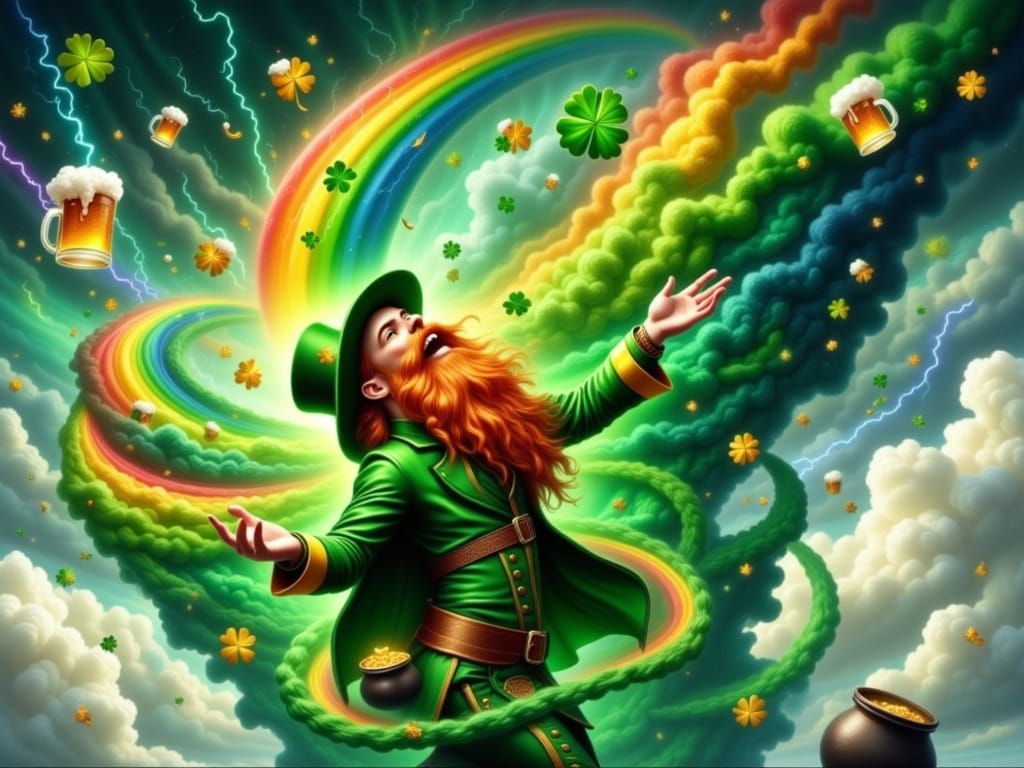 Whimsical St. Patrick's Day Celebration in a Fantastical Dre...