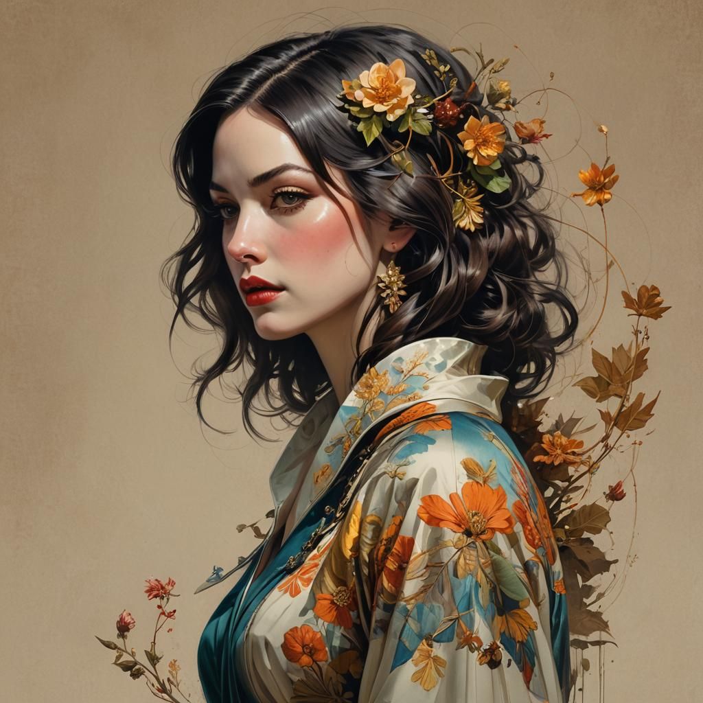 Vintage Portrait of Woman with Bob Hairstyle