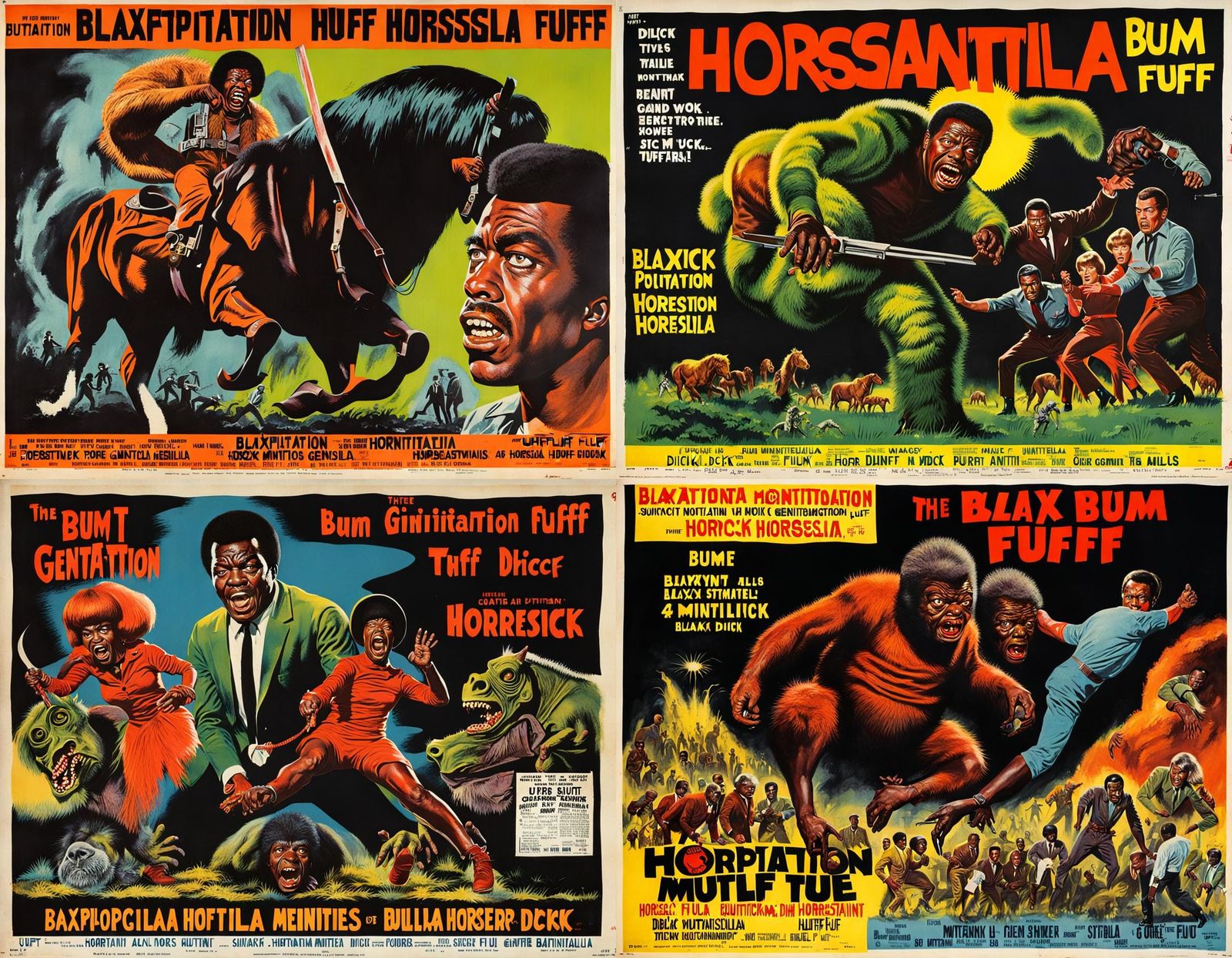 Vintage Blaxploitation Horror Movie Poster