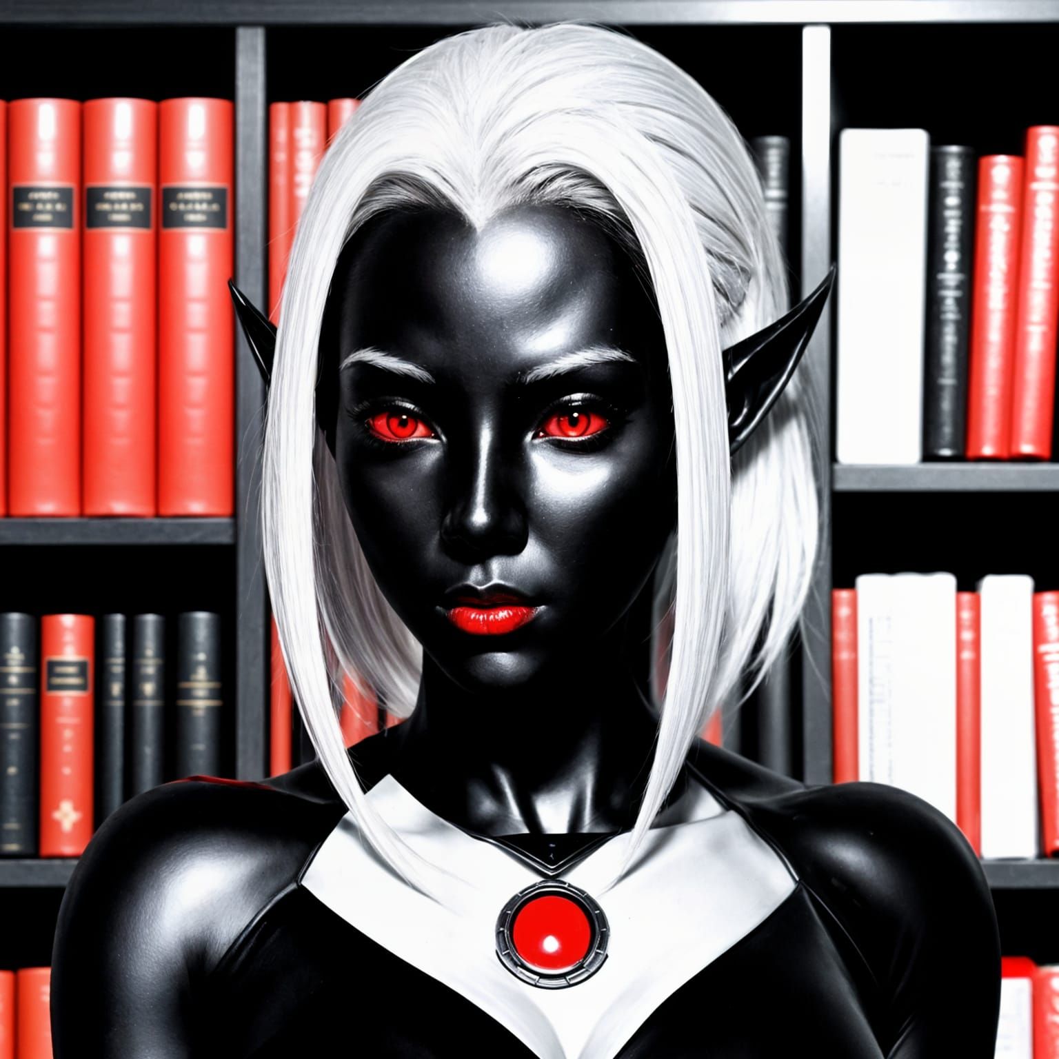Drow Alchemist in Wizard's Study: Concept Art