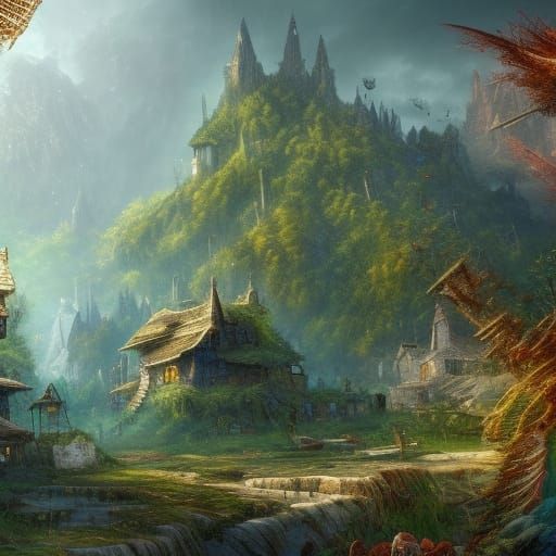 village reclaimed by nature