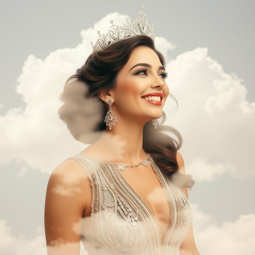 Ethereal Woman in Double Exposure Photograph