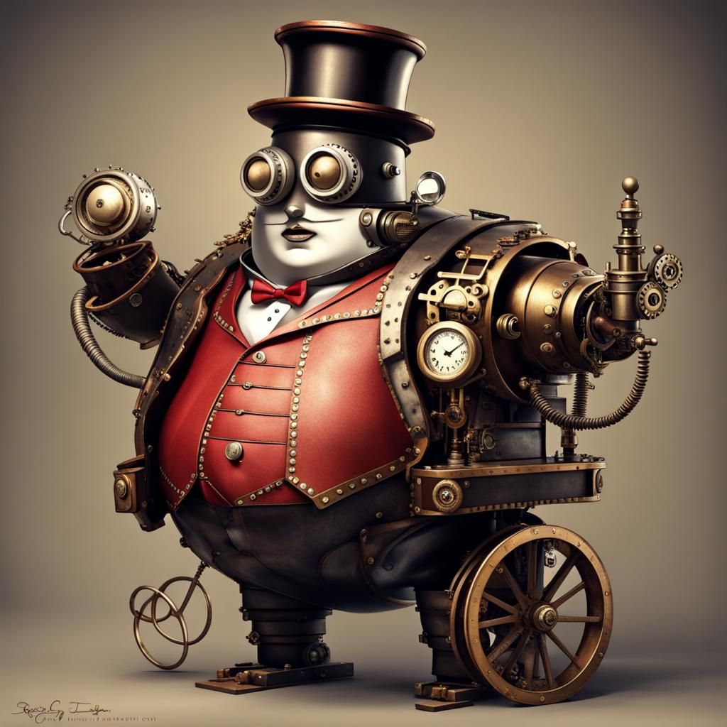 Steampunk Robot Ringmaster of the Circus