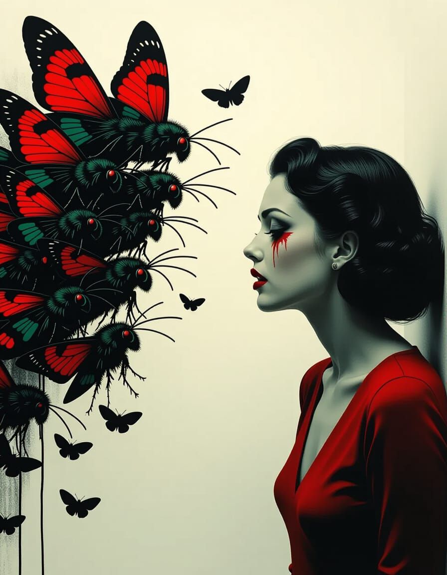 Neurotic Woman's Delusion with Talking Moths