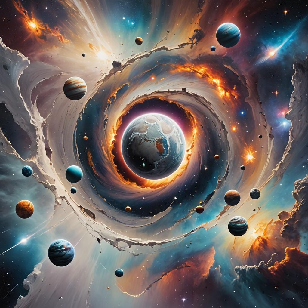 White Hole with Planets in Nebulae and Stars