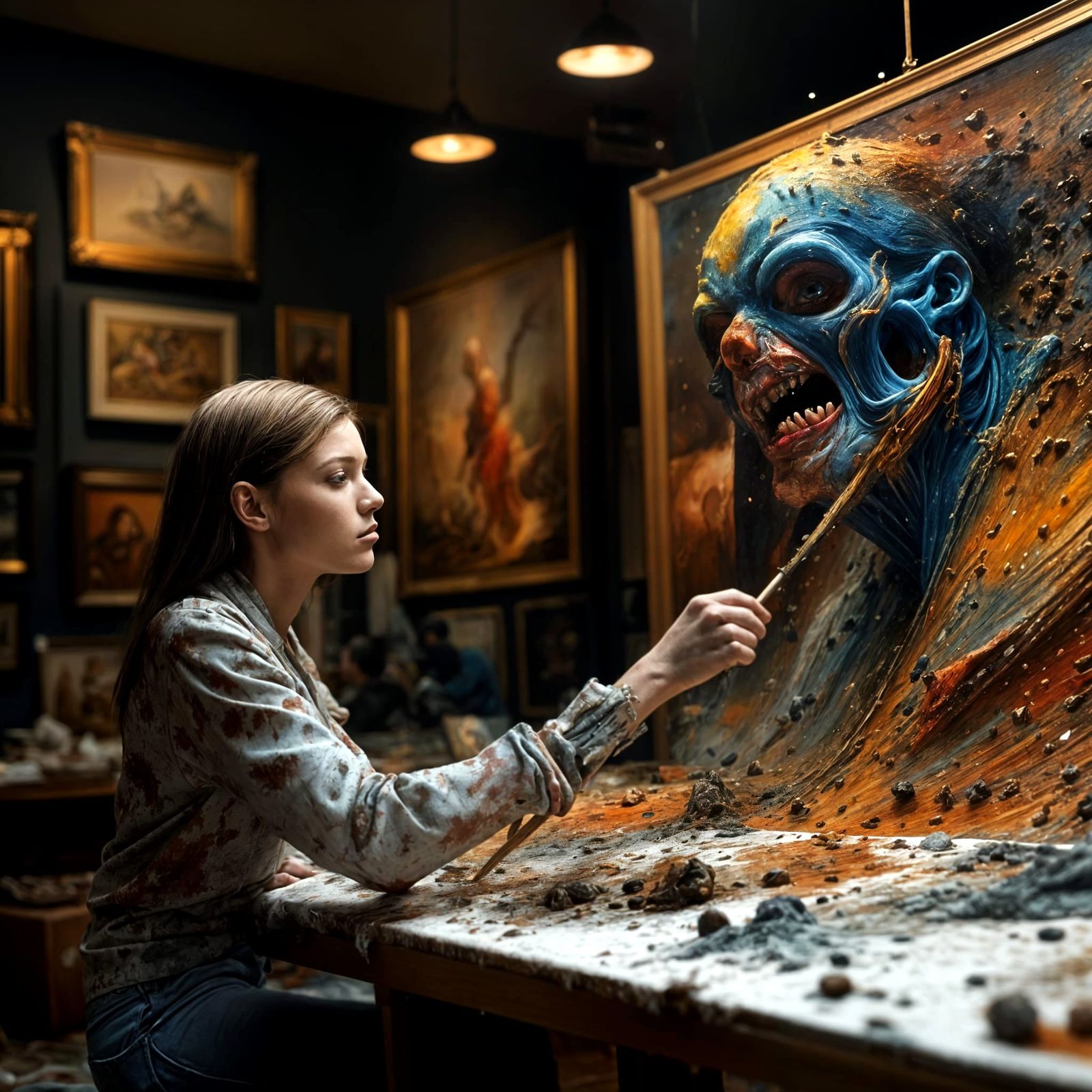 Bizarre Galaxy: Hyperrealistic Portrait in Magical Realism