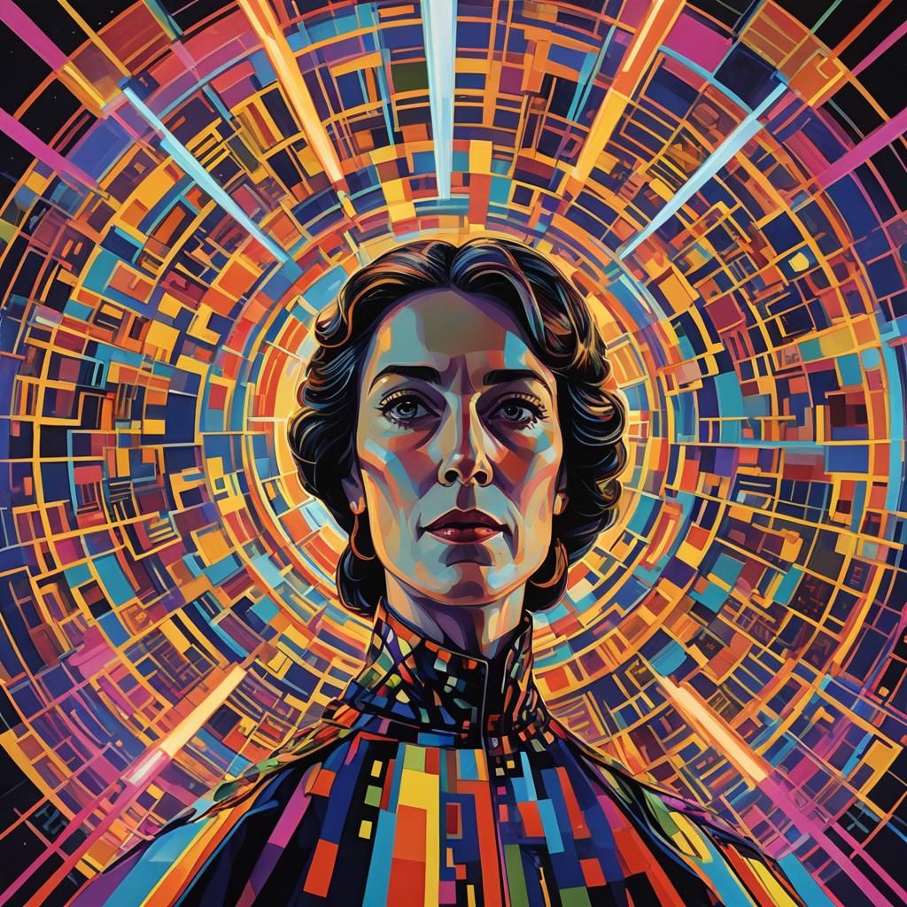 Ethereal Channeling in Digital Pop Art Style