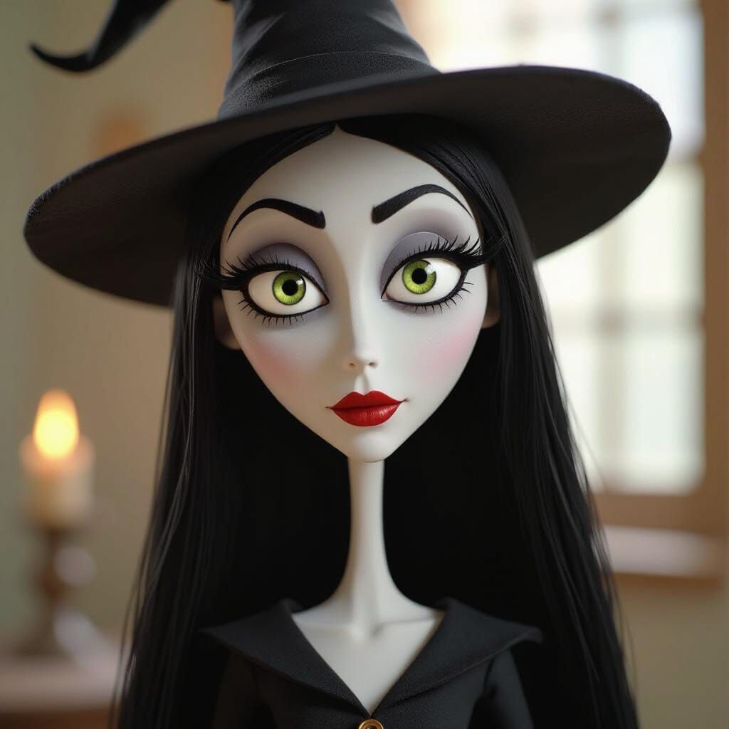 Lilith the Witch as a Stylized Stick Figure