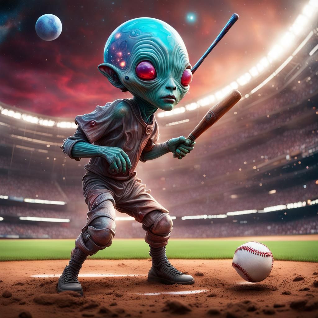Alien Baseball Player at Intergalactic Games