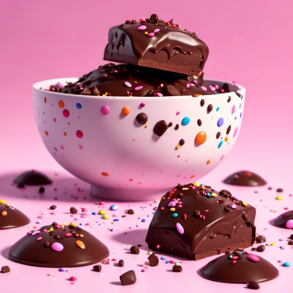 Anime Cat-Shaped Chocolate Cremes Still Life